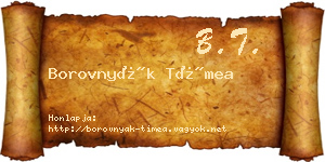 Borovnyák Tímea névjegykártya